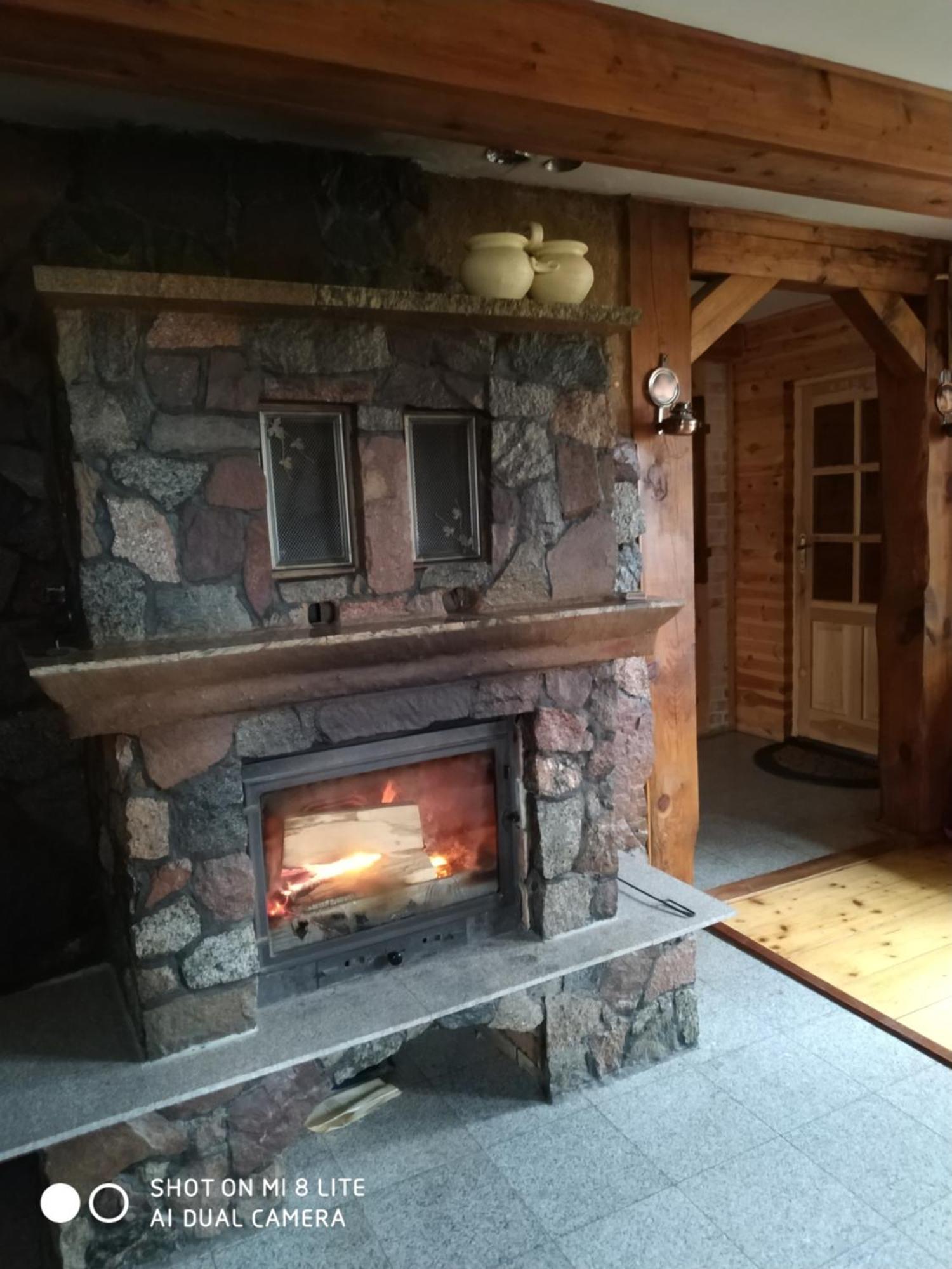 Dom Z Sauna - Lugiele Dzierwiany Esterno foto