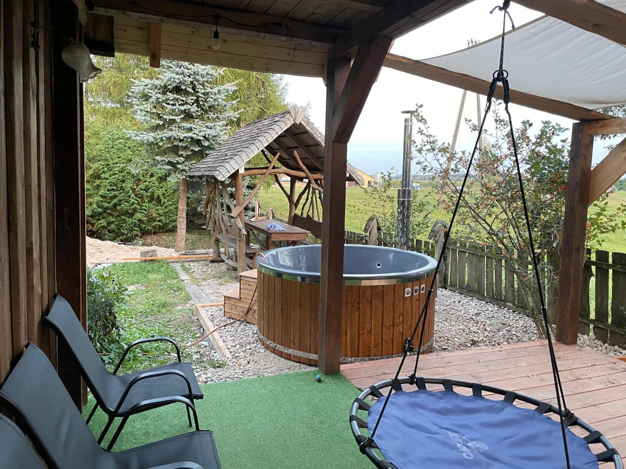 Dom Z Sauna - Lugiele Dzierwiany Esterno foto