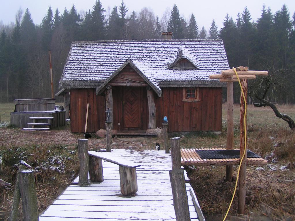 Dom Z Sauna - Lugiele Dzierwiany Esterno foto
